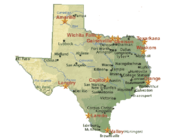 Map of Texas Cities